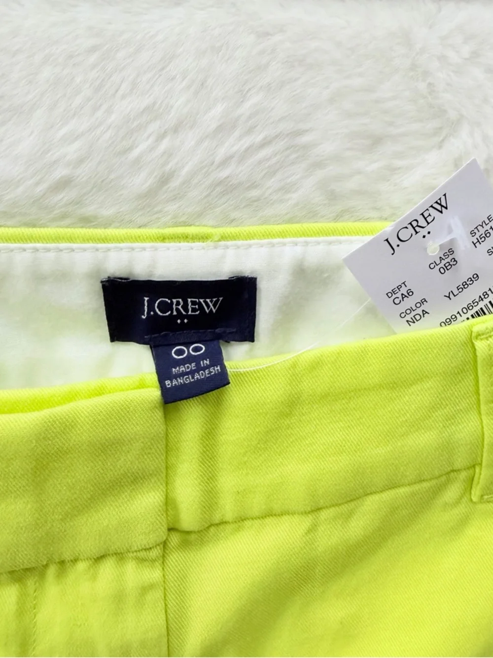 J.Crew Neon Yellow Shorts Size 00 NWT Summer Bright Chino